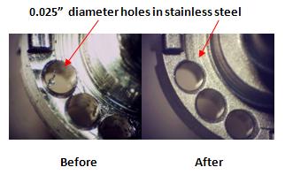 Deburring in stainless steel