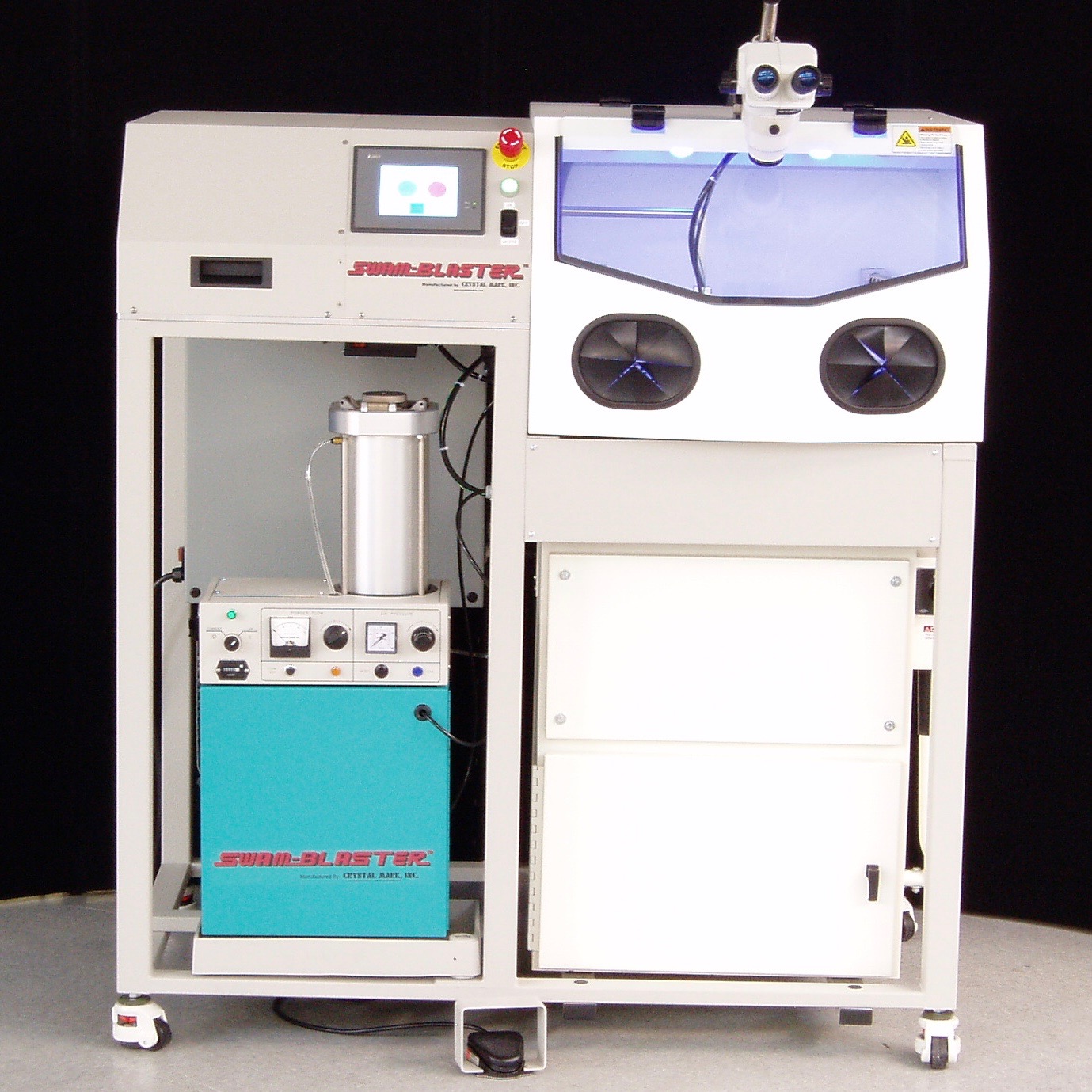 SWAM-Blaster® Model CCR-NP16X16 | Automated Conformal Coating Removal System with LV-1 or LV-2 Sand Blaster