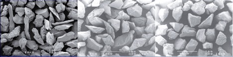 60 Grit Aluminum Oxide shown in 3 different shape profiles
