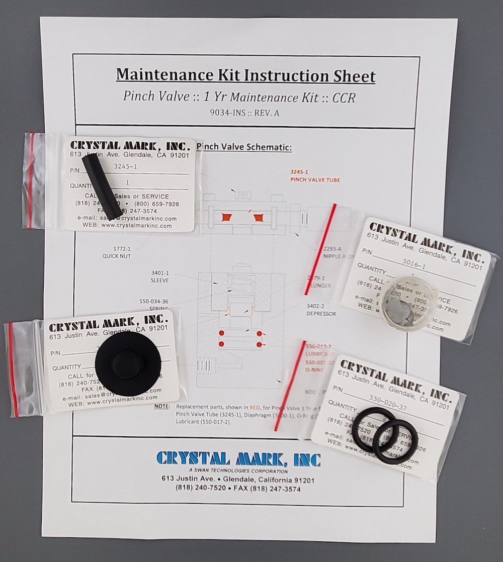 SWAM Blaster PInch Valve Assembly - with parts packaging